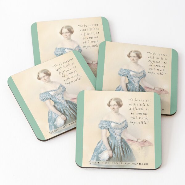 Item preview, Marie von Ebner-Eschenbach quote: “To be content with little is difficult; to be content with much, impossible.” designed and sold by artbleed.