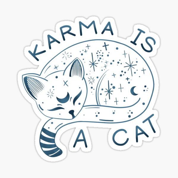 Blue Karma is a cat Sticker