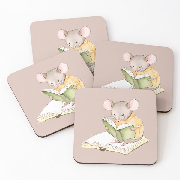Item preview, Cute Mouse Reading a Book on Top of a Book designed and sold by FarmOfCuties.