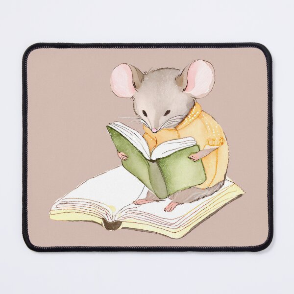 Item preview, Cute Mouse Reading a Book on Top of a Book designed and sold by FarmOfCuties.