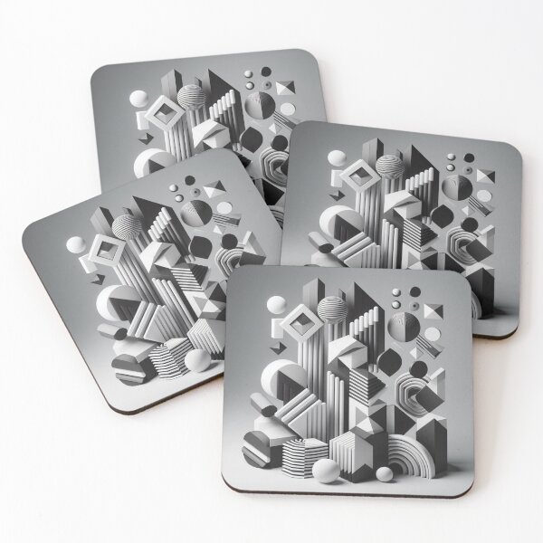 Item preview, blackwhite geometric shapes designed and sold by Dogandesighn.
