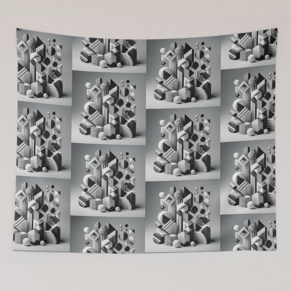 Item preview, blackwhite geometric shapes designed and sold by Dogandesighn.