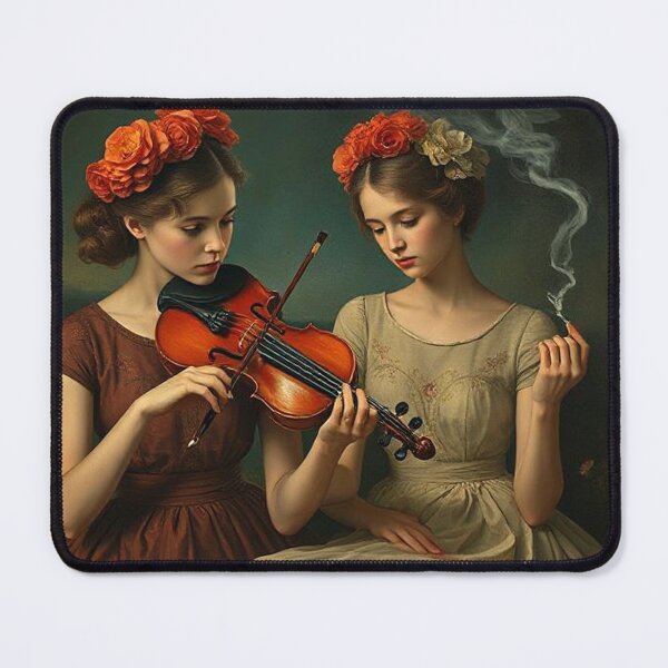 Item preview, filles et violon et cigarette designed and sold by Terry Collett.