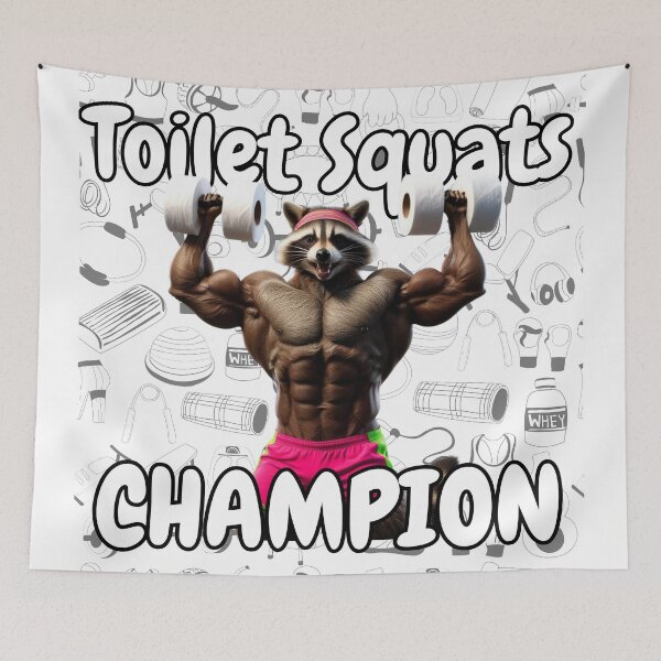 Item preview, Gym Raccoon Workout Design designed and sold by AdaMerch.