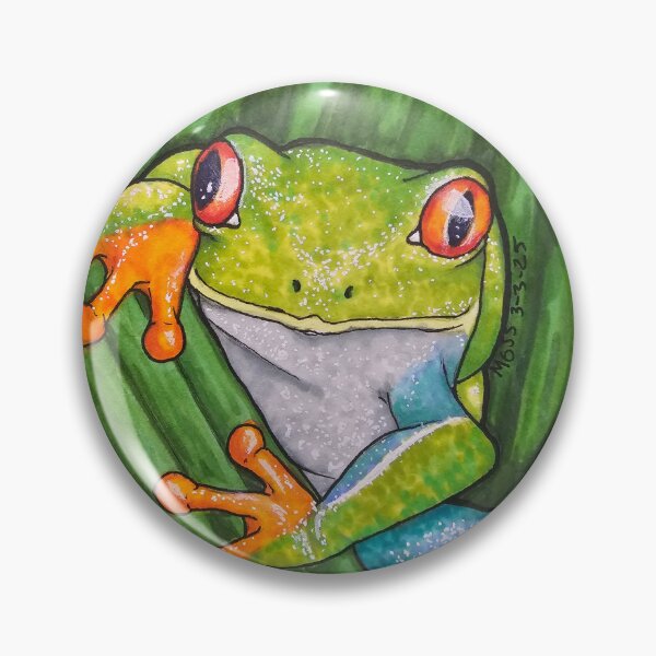Item preview, Red Eyed Tree Frog on Leaves designed and sold by TheMossyCreations.