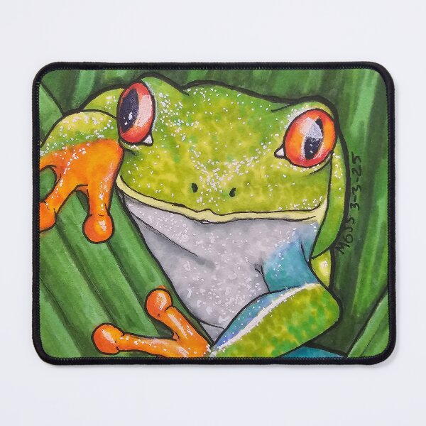Item preview, Red Eyed Tree Frog on Leaves designed and sold by TheMossyCreations.