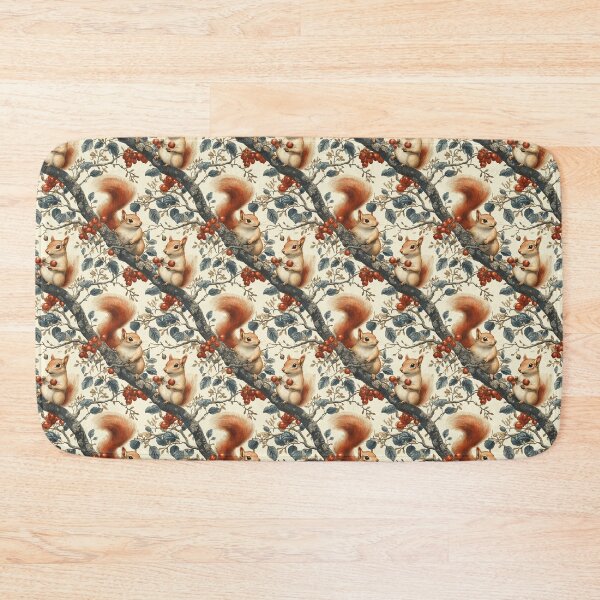 Item preview, vintage red squirrel chinoiserie designed and sold by PoppyLaneStudio.