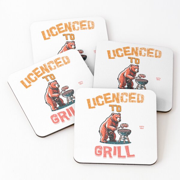 Item preview, License To Grill Cookout Apron Funny Backyard BBQ Dad Father's Day Kitchen Smock designed and sold by LifmusGoDesigns.