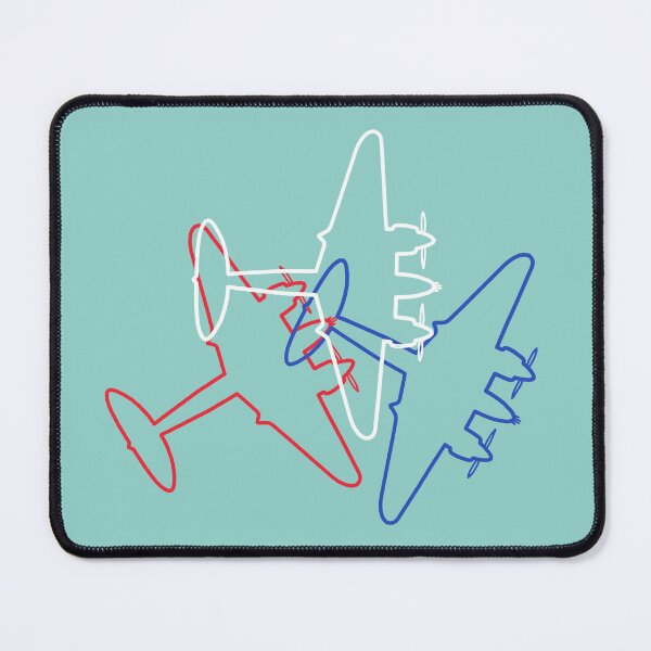 Item preview, Mosquito WW2 combat aircraft outline red white blue turning designed and sold by soitwouldseem.