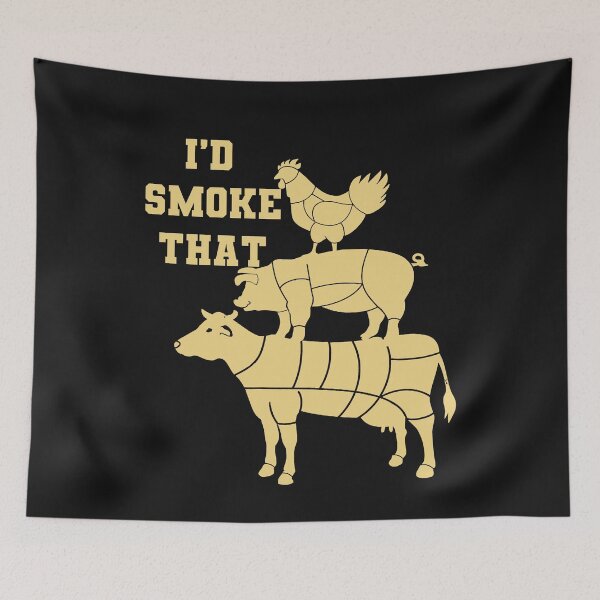 Item preview, I'd Smoke That Barbecue Grilling BBQ Smoker Gift for Dad T-Shirt designed and sold by StreetArtPro.