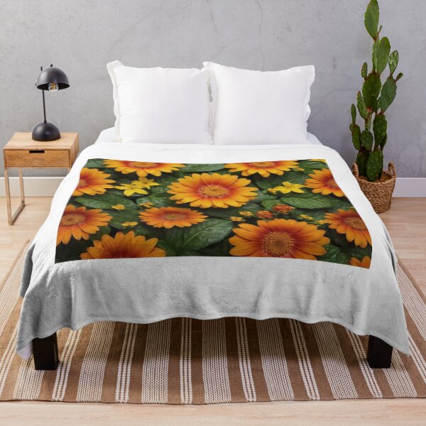 Item preview,  Vibrant Orange Daisies and Yellow Accents designed and sold by vedadc.