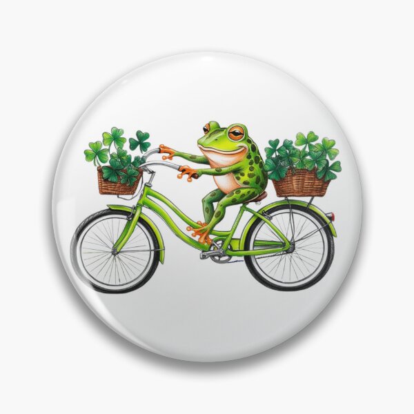 Item preview, Lucky Vibes Frog Irish Holiday Bicycle designed and sold by Design_Your_Day.