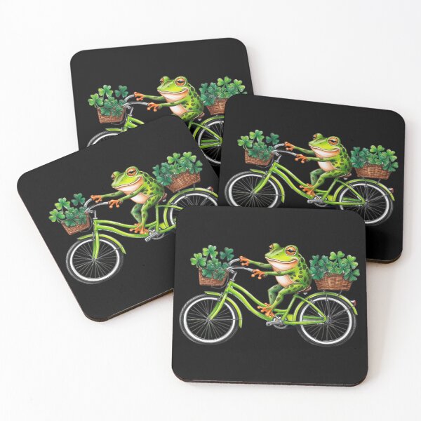 Item preview, Lucky Vibes Frog Irish Holiday Bicycle  designed and sold by Design_Your_Day.