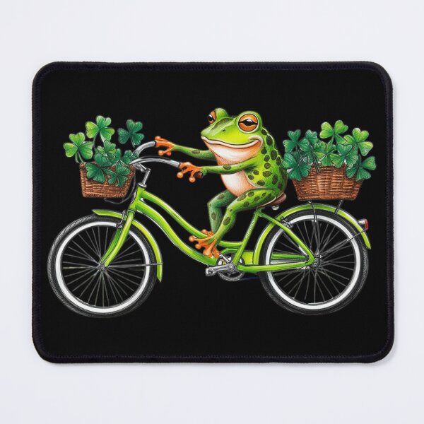 Item preview, Lucky Vibes Frog Irish Holiday Bicycle  designed and sold by Design_Your_Day.
