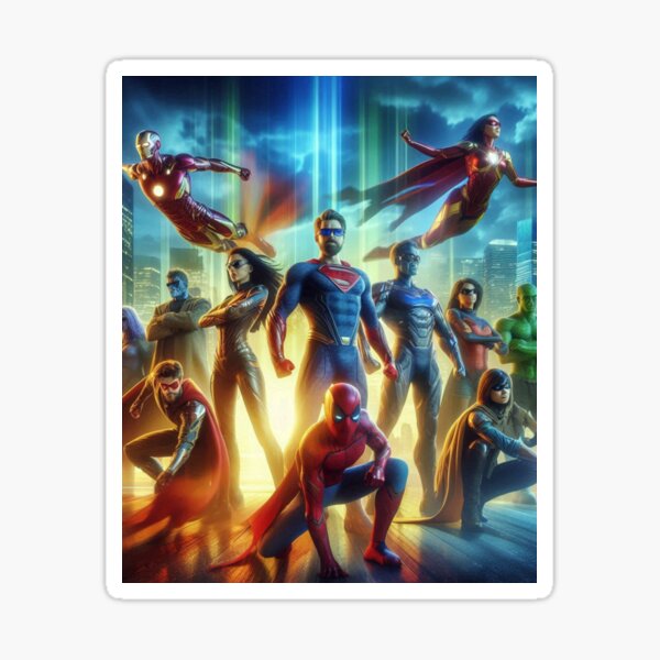 Item preview, Super hero line up designed and sold by Every Knee.