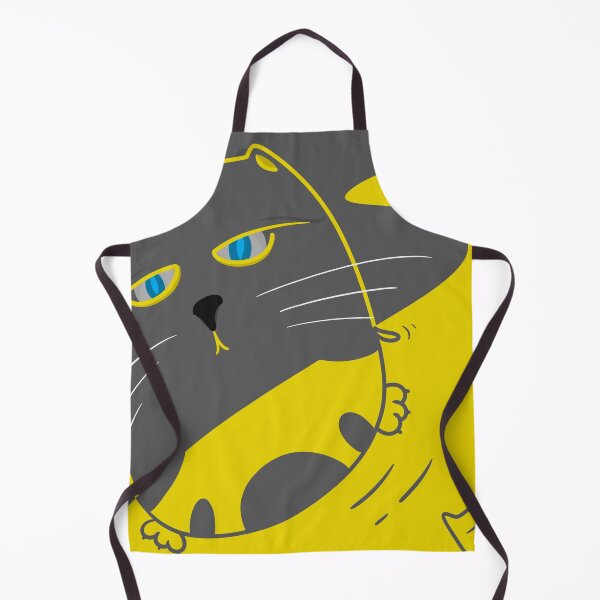 Item preview, Cat on gray yellow background designed and sold by MaeMaeArtwork.
