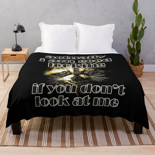 Item preview, Actually I am Good Looking If You Don't Look At Me - Funny Raccoon Meme designed and sold by DragonScar.