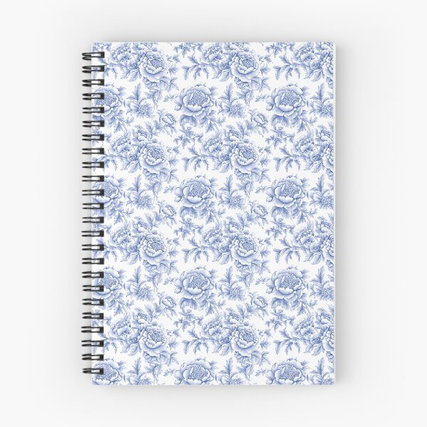 Aperçu de l'œuvre Motif Toile de Jouy fleuri bleu et blanc créée et vendue par starrylite.
