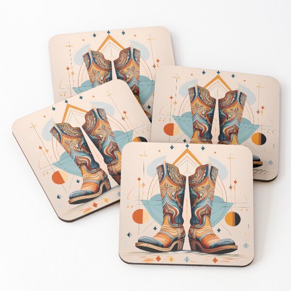 Item preview, Country boots retro fashion kandinsky inspired designed and sold by Clara Fruggeri.