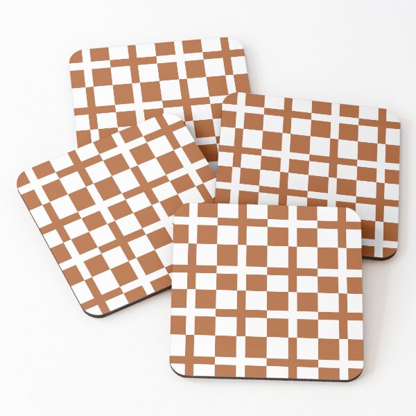 Item preview, Brown White Cross Check Stripes Pattern designed and sold by PatternTitan.