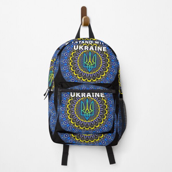 Item preview, I Stand With Ukraine - Blue and Yellow Mandala with Ukraine Symbol designed and sold by Warren Paul Harris.