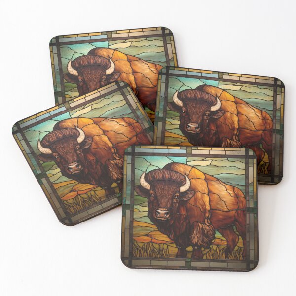Item preview, Buffalo in Stained Glass designed and sold by RedHandedOD.