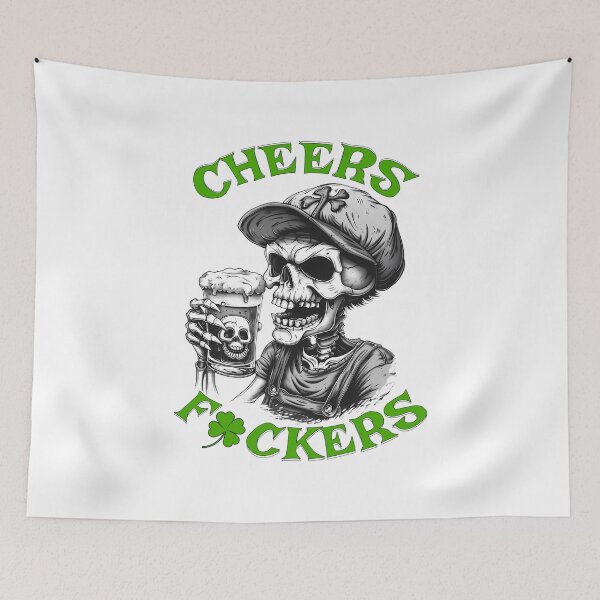 Item preview, Retro Skull Cheers Fxckers – Funny St. Patrick’s Day designed and sold by SkullTroops.