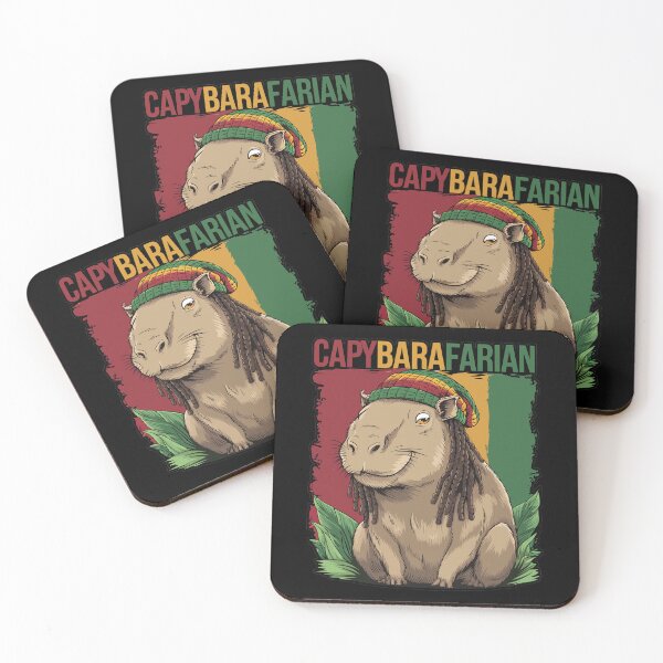Item preview, Capybarafarian, funny capybara rastafarian with beanie designed and sold by SubtleSplit.