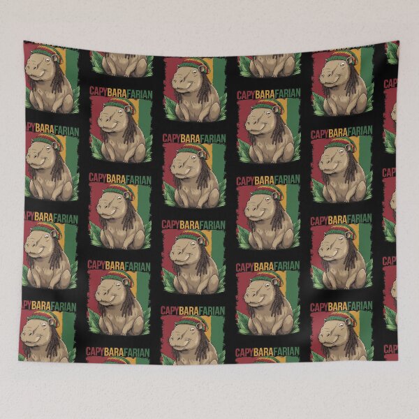 Item preview, Capybarafarian, funny capybara rastafarian with beanie designed and sold by SubtleSplit.