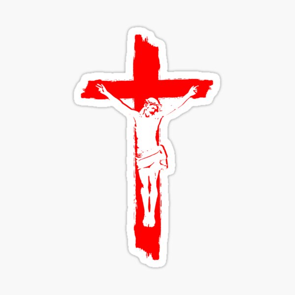 Item preview, Jesus Crucifixion on Cross - Good Friday & Easter Minimal Jesus Crucifixion Artwork Christian Art -RED designed and sold by ZechJohnRB.