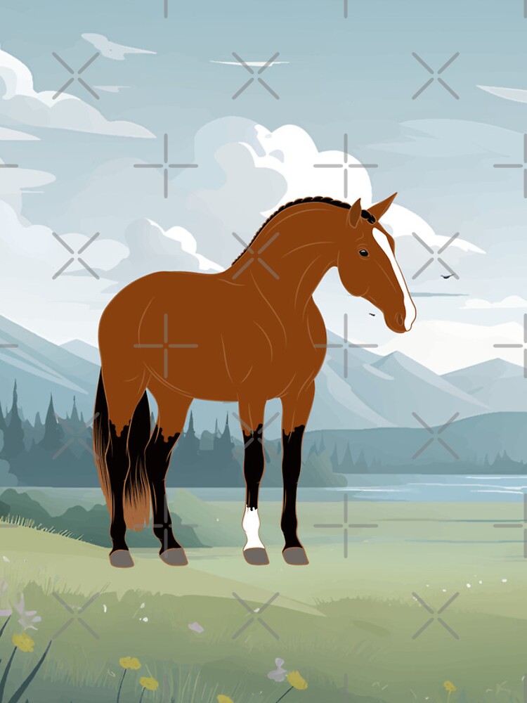 Aperçu 4 sur 4. Coque iPhone avec l'œuvre Cheval Alter Real, cheval bai sur un fond de paysage, cheval ibérique, races de chevaux du Portugal créée et vendue par WebEquitation.