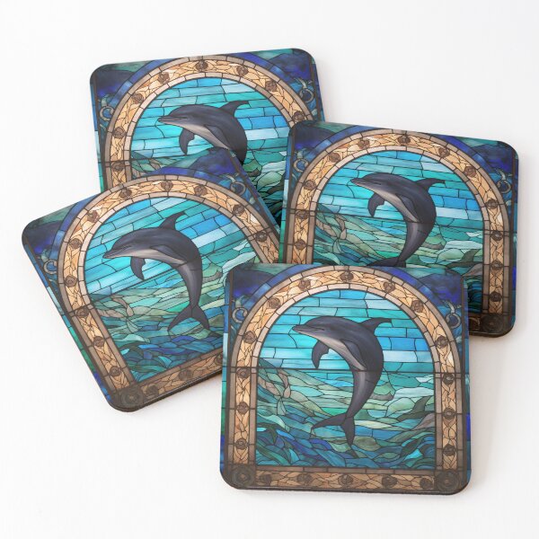 Item preview, Dolphin in Stained Glass designed and sold by RedHandedOD.