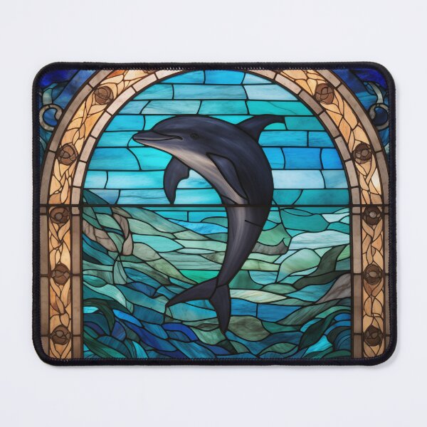 Item preview, Dolphin in Stained Glass designed and sold by RedHandedOD.