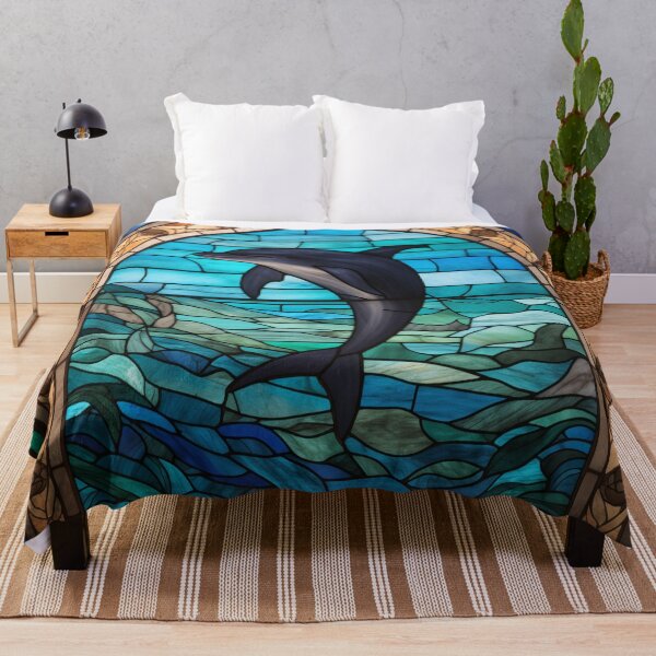 Item preview, Dolphin in Stained Glass designed and sold by RedHandedOD.