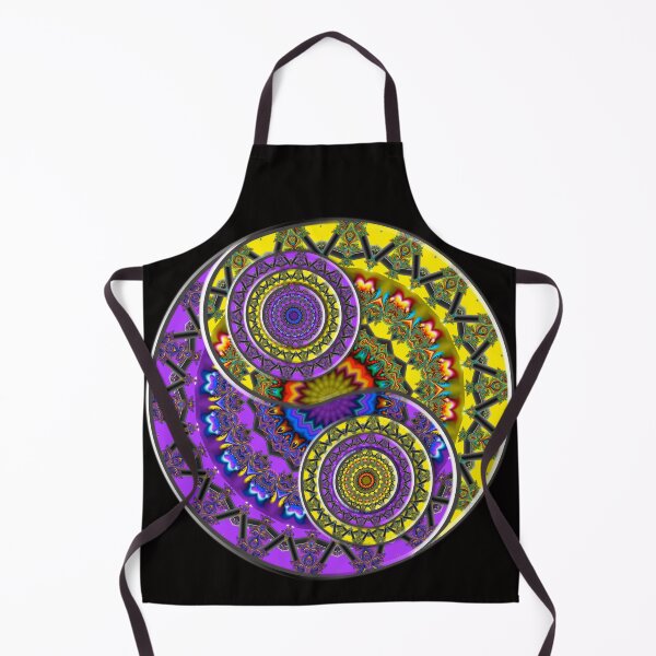 Item preview, Yin Yang Design from Violet and Yellow Fractal Mandalas designed and sold by Warren Paul Harris.