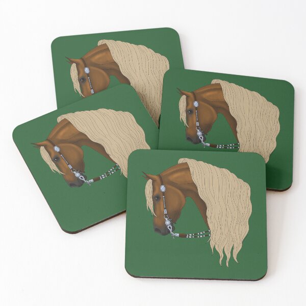 Item preview, Chestnut Arabian Horse with Flaxen Mane in Western Bridle designed and sold by DappledMoon.