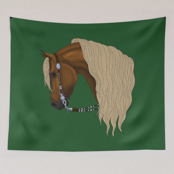 Item preview, Chestnut Arabian Horse with Flaxen Mane in Western Bridle designed and sold by DappledMoon.
