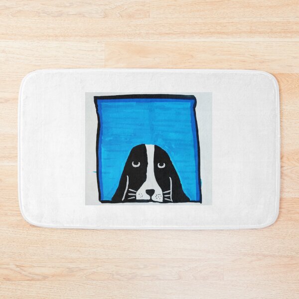 Item preview, Minimalist Cute Dog on Blue Background designed and sold by diptarka07.