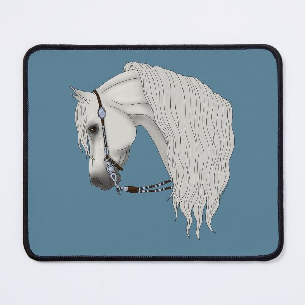 Item preview, White Arabian Horse in Western Bridle designed and sold by DappledMoon.
