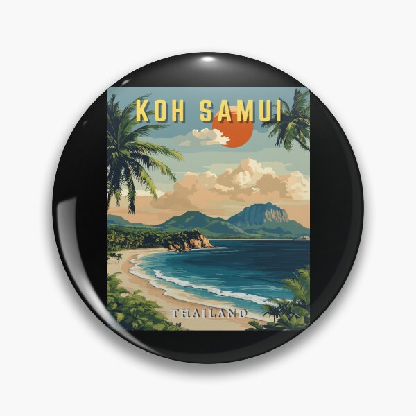 Item preview, Koh Samui in Thailand Retro Travel Landscape designed and sold by MaateoDesign.