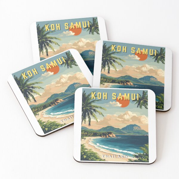 Item preview, Koh Samui in Thailand Retro Travel Landscape designed and sold by MaateoDesign.