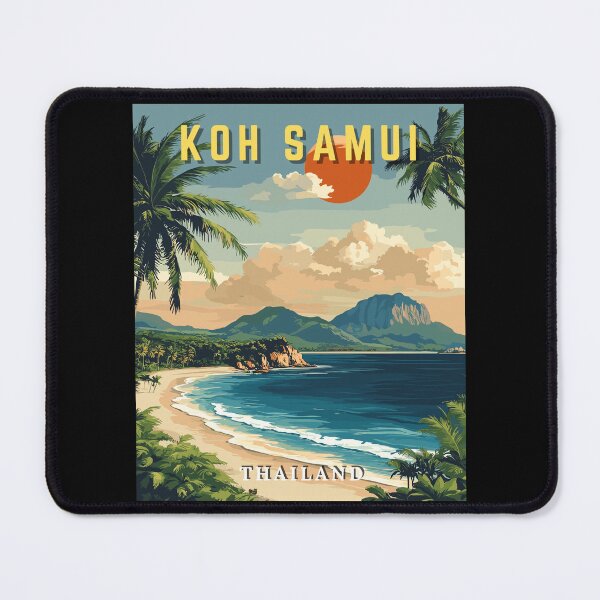 Item preview, Koh Samui in Thailand Retro Travel Landscape designed and sold by MaateoDesign.
