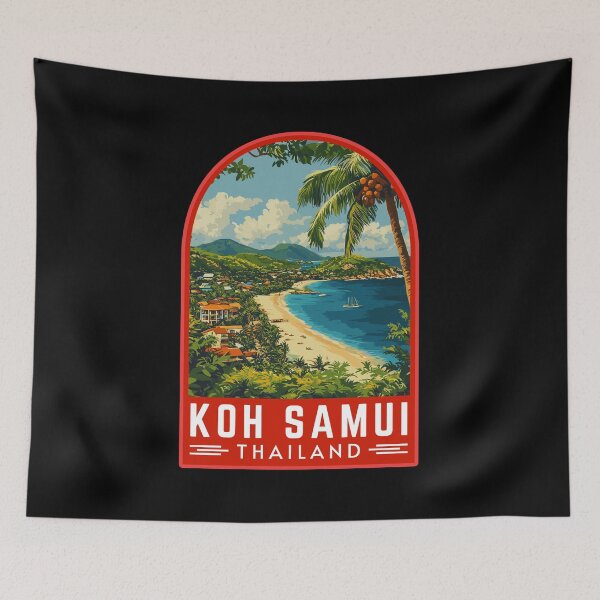 Item preview, Koh Samui in Thailand Retro Travel Badge designed and sold by MaateoDesign.