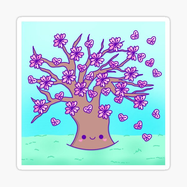 Item preview, Cute kawaii sakura cherry blossom tree designed and sold by Manacraftoon.