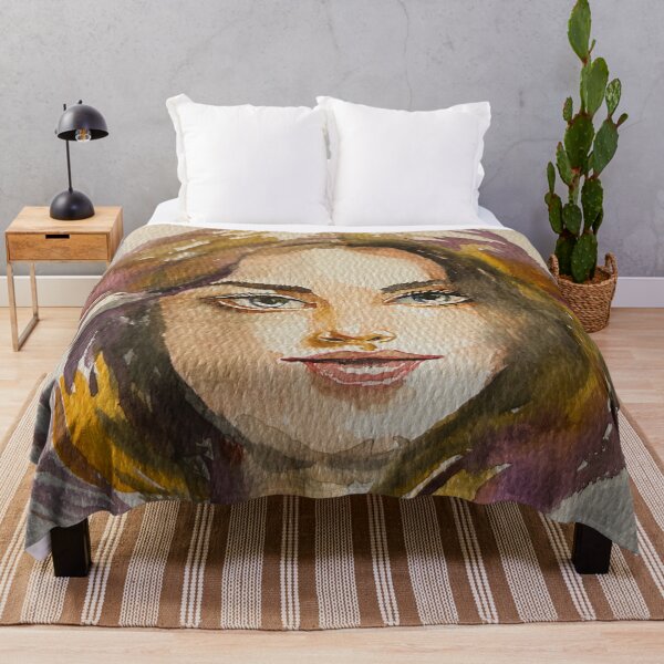Item preview, Green Eyed Lady Watercolor designed and sold by TheArtCave.