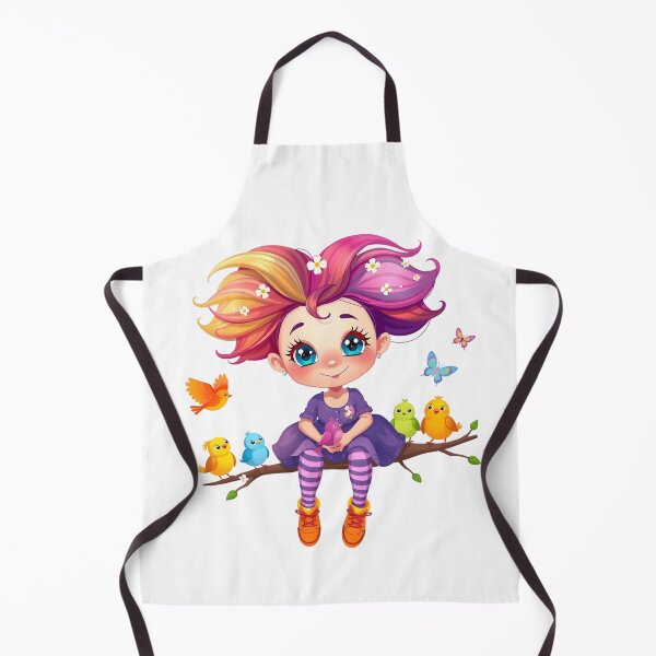 Item preview, Whimsical Colorful Pixie Girl with Birds designed and sold by ZHD Home Decor - Apparel - Accessories.