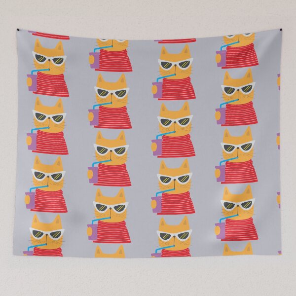 Item preview, Cat in Turtleneck Sipping Drink designed and sold by pineconebutter.