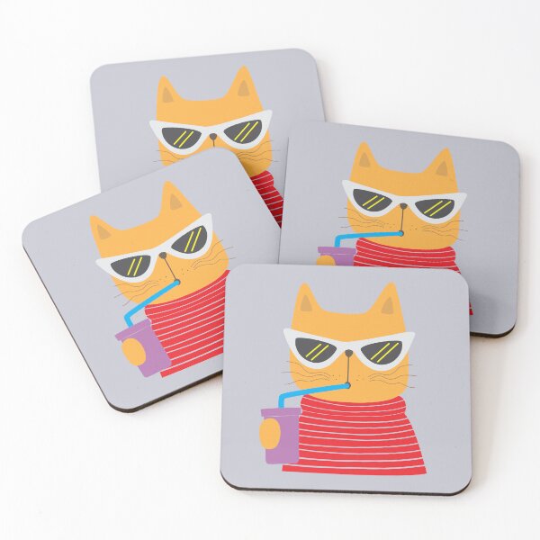 Item preview, Cat in Turtleneck Sipping Drink designed and sold by pineconebutter.