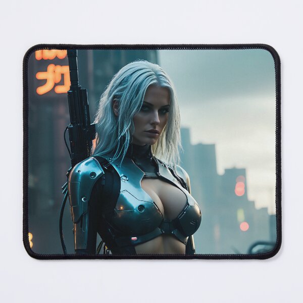 Item preview, Sexy Nude Cyberpunk Woman – Futuristic Sci-Fi Art with Bold Aesthetic designed and sold by Mystique Noir.