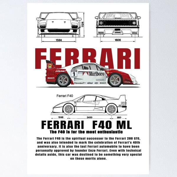 Item preview, Ferrari F40 - Legendary Supercar Art designed and sold by Not Hugo.